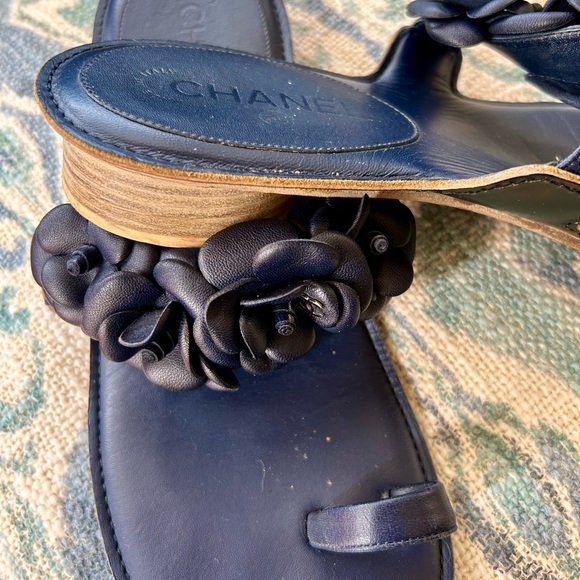CHANEL sandals size 41/10 dark blue - Picture 3 of 6